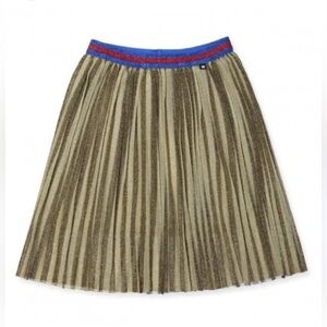 MOLO Bailini Gold Pleated Girls Skirt Sz 12